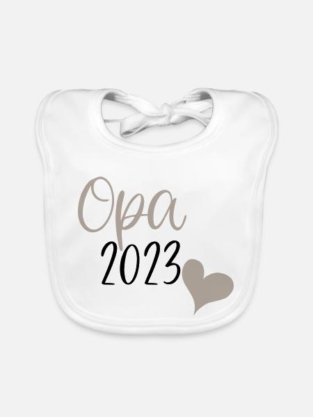 Opa 2023 - Baby Bio-Lätzchen - Weiß - Vorne