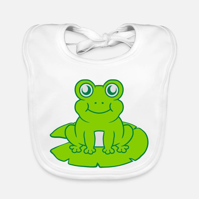Frog sits water lily Seeblatt Organic Baby Bibs