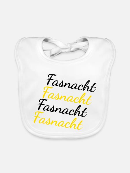 Fasnacht Schwarz Gelb - Baby Bio-Lätzchen - Weiß - Vorne