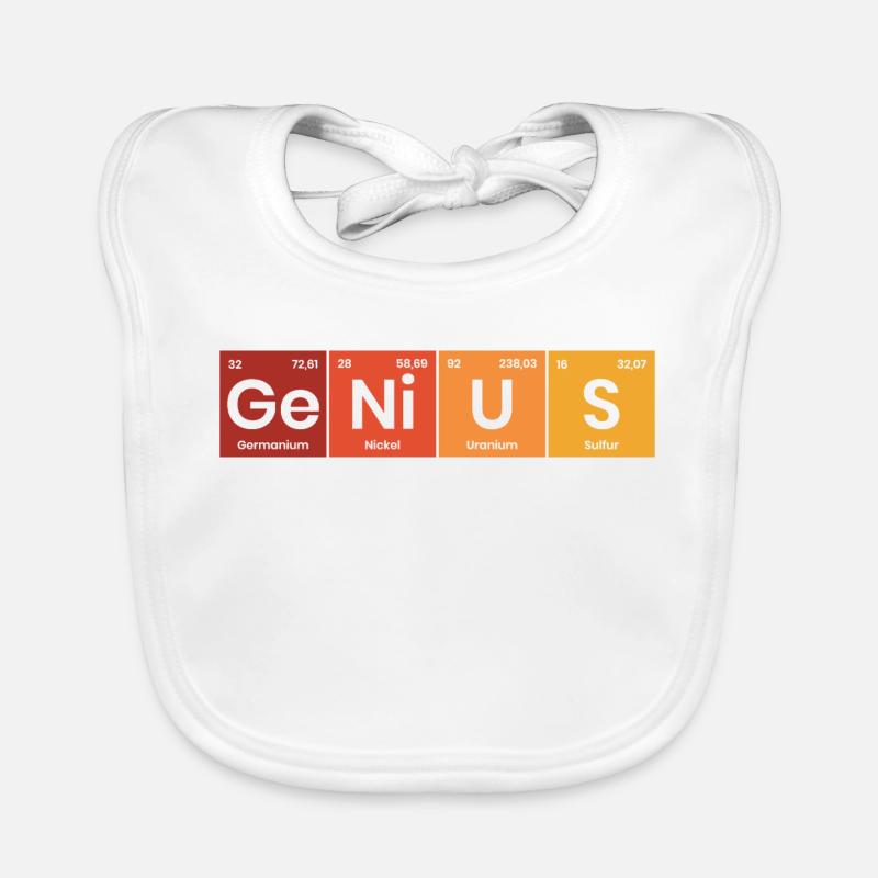 Periodensystem Genius - Baby Bio-Lätzchen - Weiß