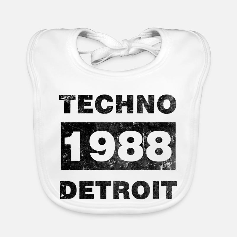 TECHNO MUSIK SCHWARZ Baby Bio-Lätzchen