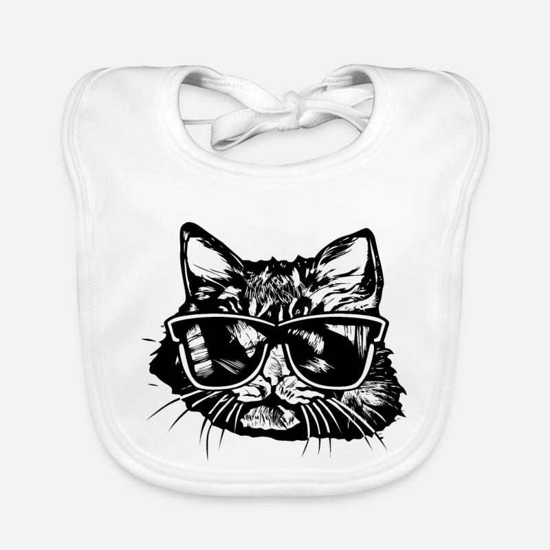 tete chat lunette soleil dessin 1 A Bavoir bio Bébé