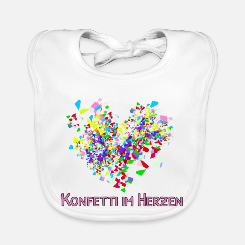 Konfetti, Herz, karneval, Konfettiherz Baby Bio-Lätzchen