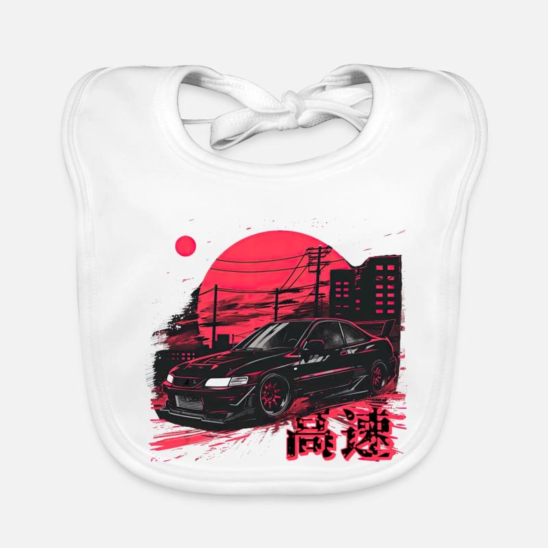 Lancer Evo noir | JDM classique Bavoir bio Bébé