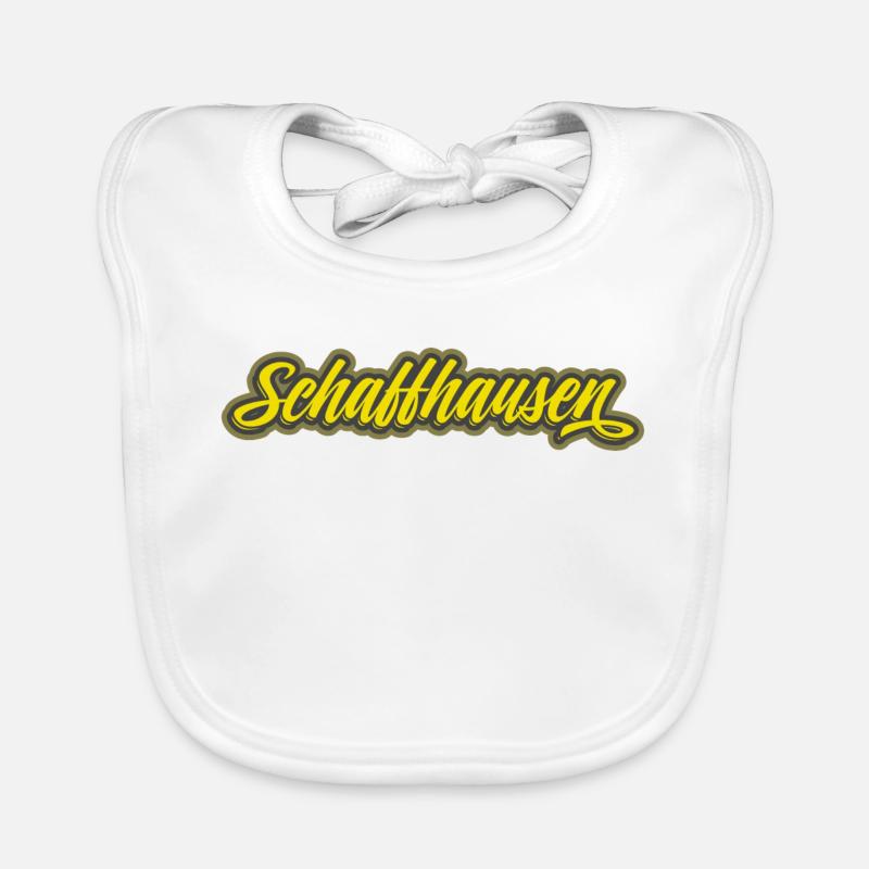 Schaffhausen Script Lettering Organic Baby Bibs