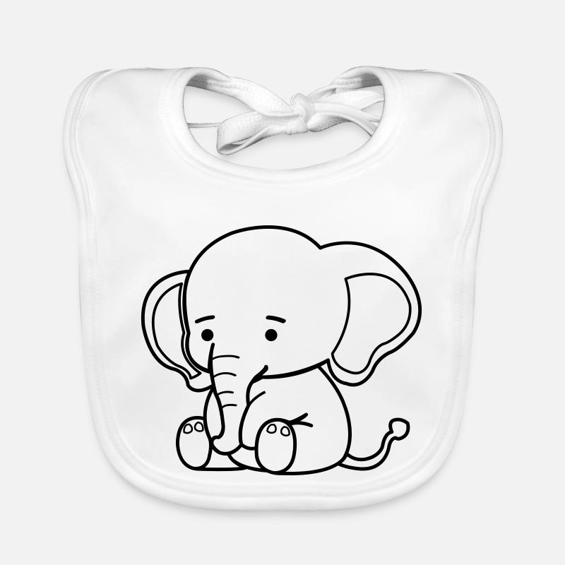 Éléphant mignon Bavoir bio Bébé