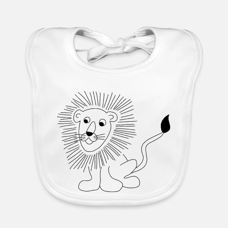 Lion - graphique en noir et blanc Bavoir bio Bébé