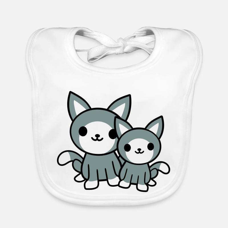 2 chats amis équipe équipage deux chatons de compagnie Bavoir bio Bébé
