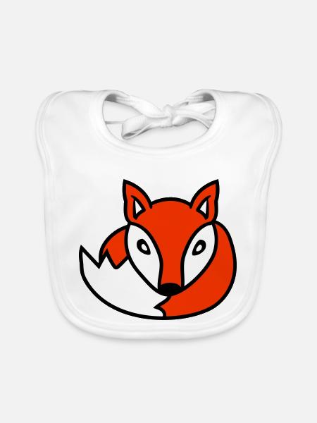 Fox Red Fox Wild Animal Clever Forest Inhabitants - Organic Baby Bibs - white - Front