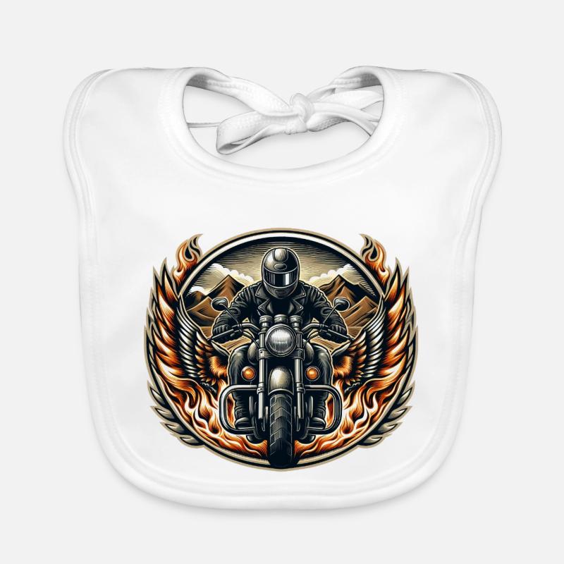 Motorcycle Logo Organic Baby Bibs