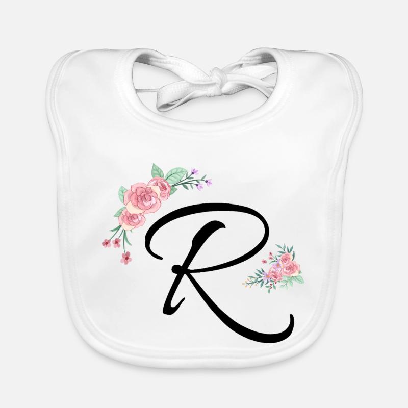 Lettre r fleurs Bavoir bio Bébé
