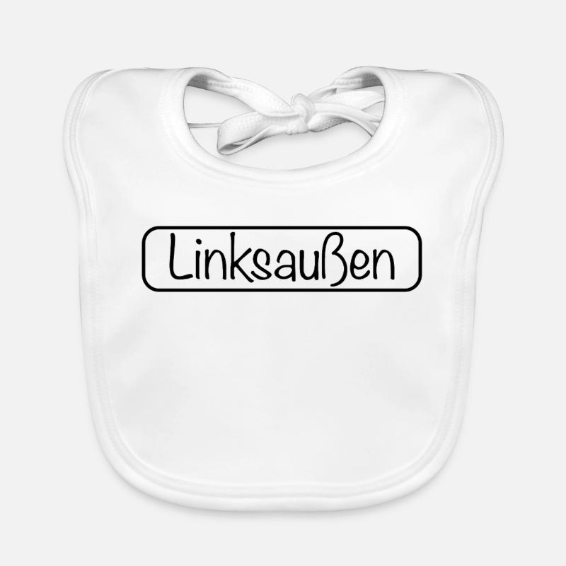 Linksaußen Schriftzug (Schwarz) Baby Bio-Lätzchen