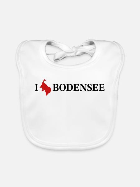 I love Bodensee - Baby Bio-Lätzchen - Weiß - Vorne