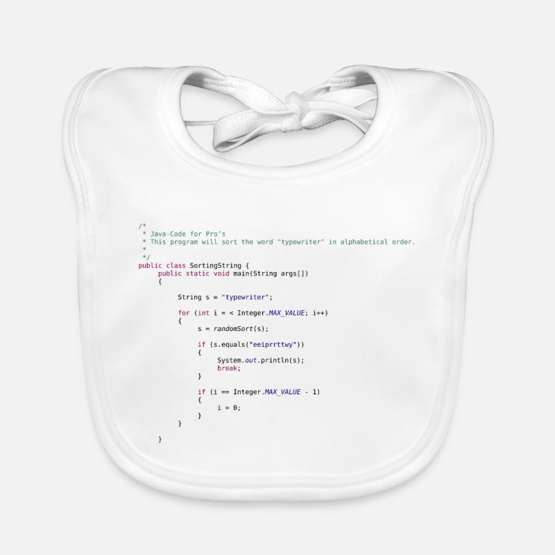 lustiger Java Code zum Sortieren Baby Bio-Lätzchen