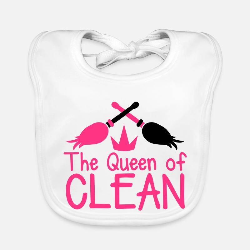 La reine de la mère CLEAN rose chaud avec des Bavoir bio Bébé