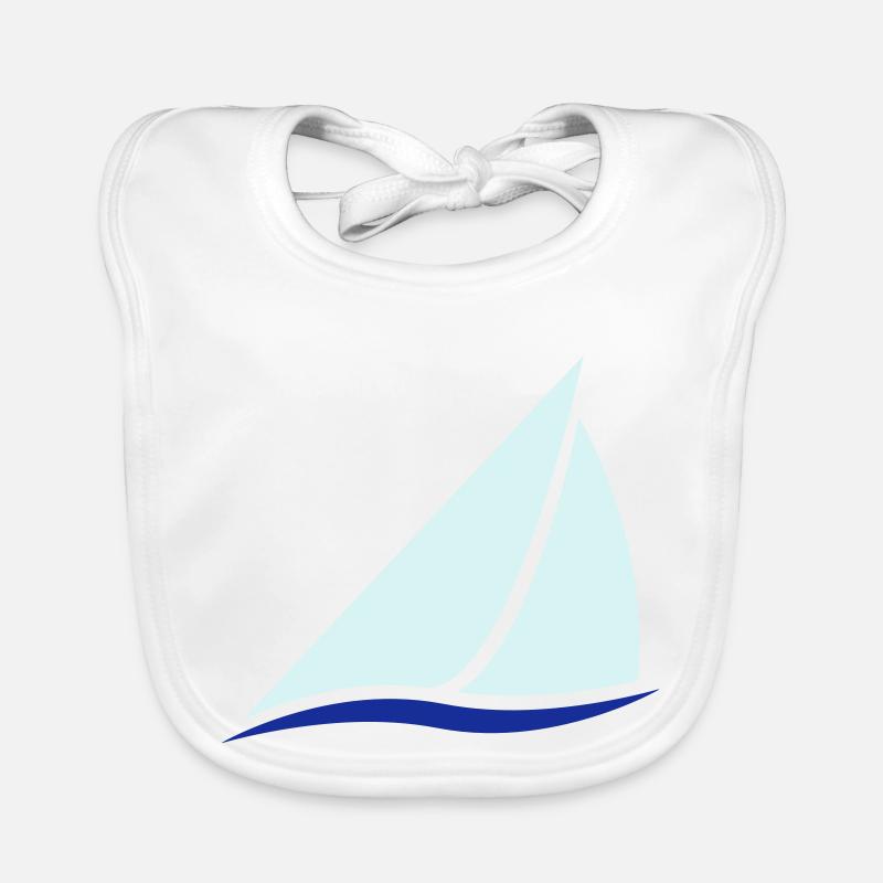 Sailing Boat Logo - Baby Bio-Lätzchen - Weiß