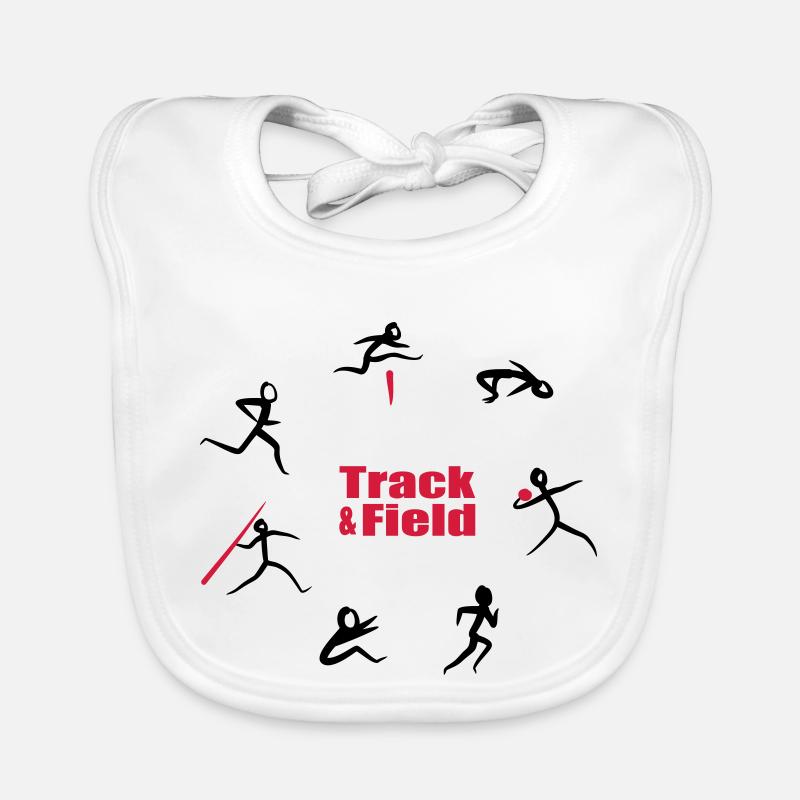 Leichtathletik, Siebenkampf - Baby Bio-Lätzchen - Weiß