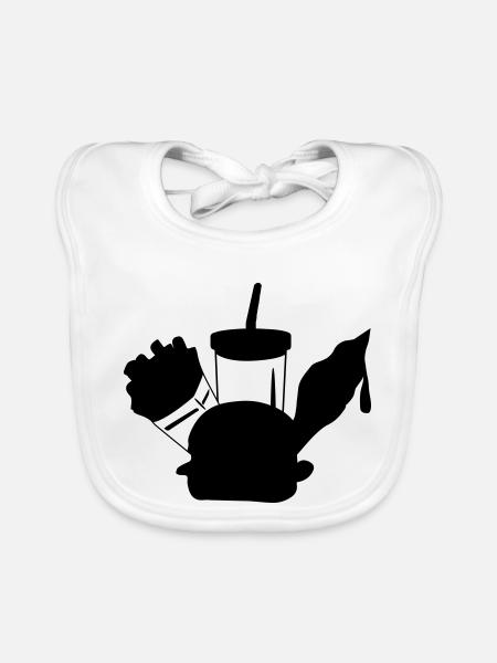 Fast food menue ice cream - Organic Baby Bibs - white - Front