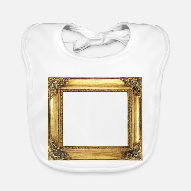 🖼️ Cadre d’image dorée décoré Bavoir bio Bébé