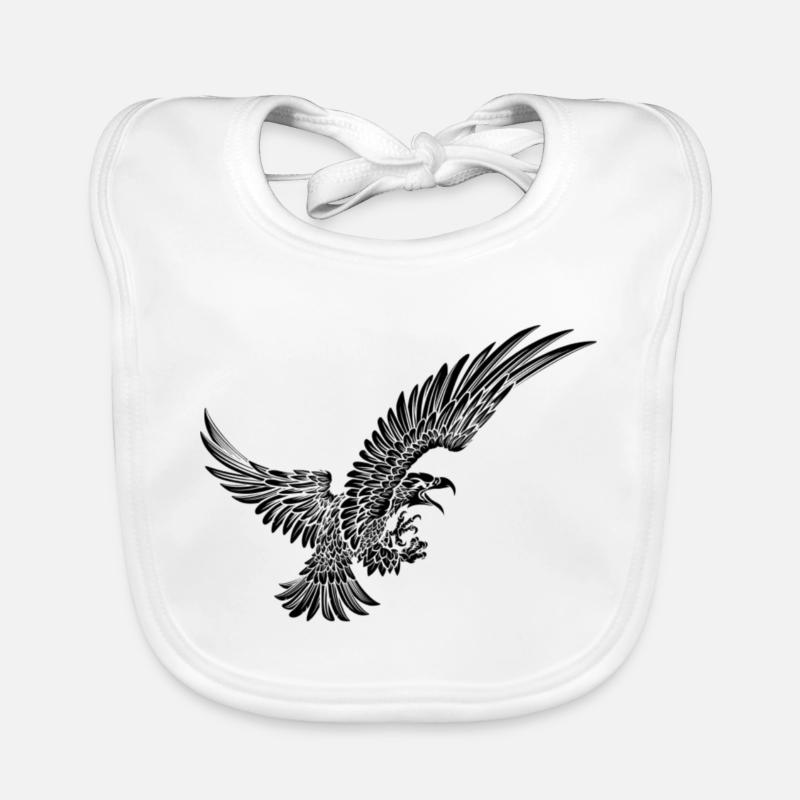 aigle eagle art graphique en vol Bavoir bio Bébé