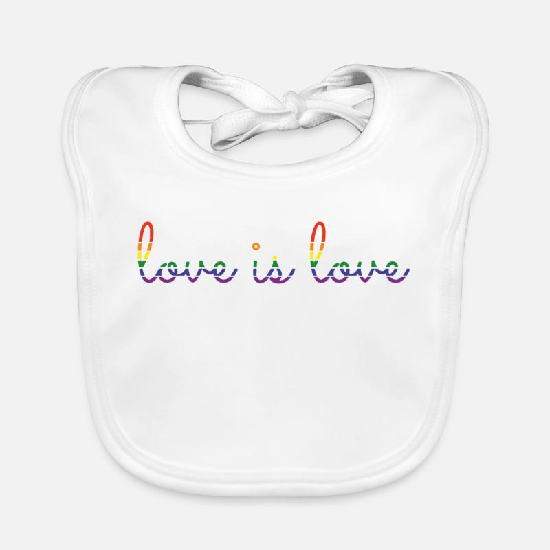 Love is love - Bavoir bio Bébé - blanc