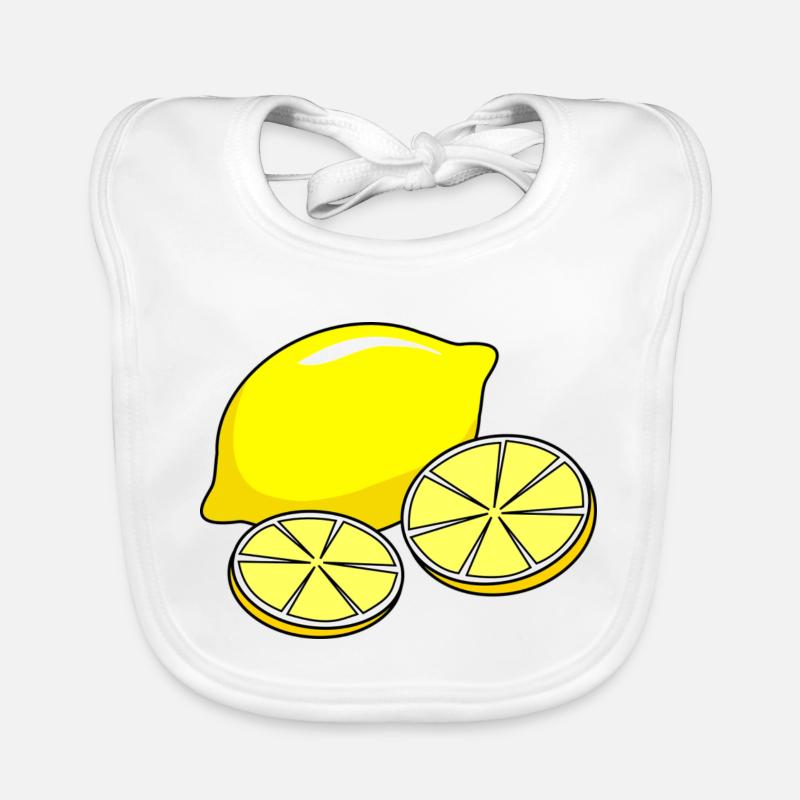 Citron jaune pour vous! - Bavoir bio Bébé - blanc