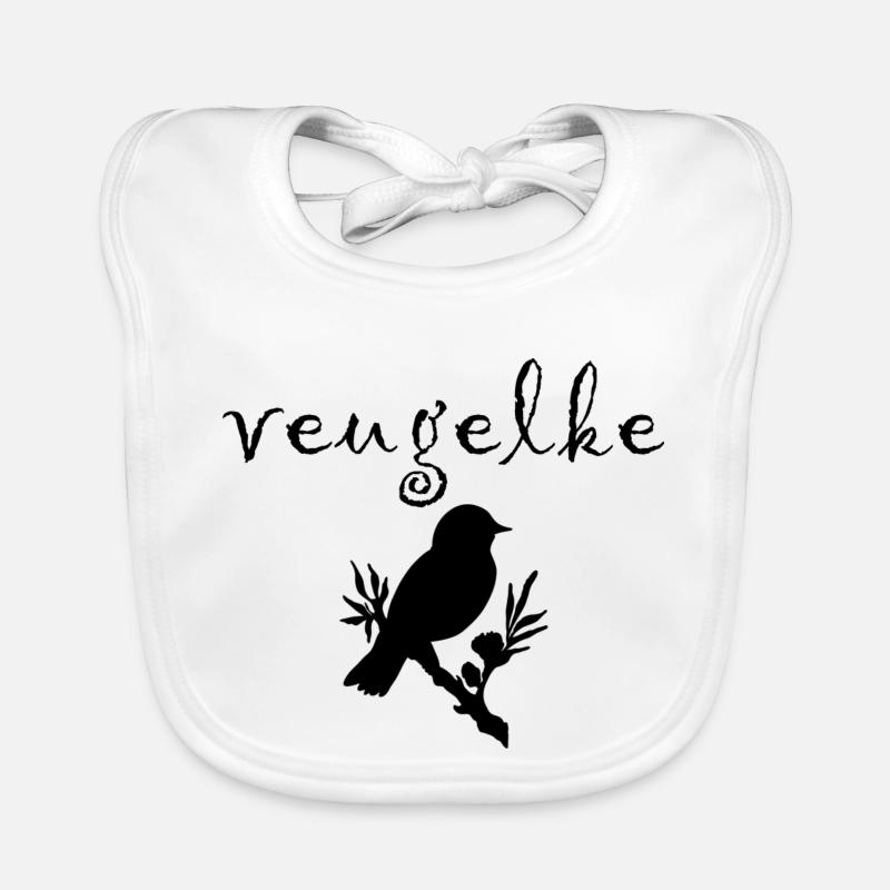 veugelke Brabant, Vogel in Brabant - Baby Bio-Lätzchen - Weiß