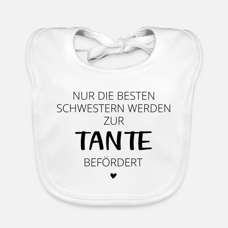 Die besten Schwestern werden zur Tante befördert - Baby Bio-Lätzchen - Weiß