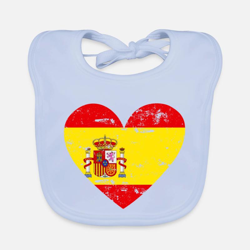 Drapeau Coeur Espagne Drapeau Bavoir bio Bébé