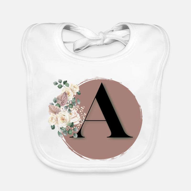 letter A Organic Baby Bibs