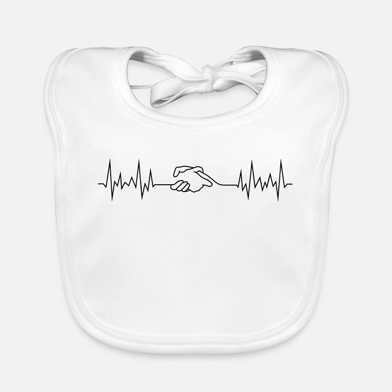 wave peace handshake Organic Baby Bibs
