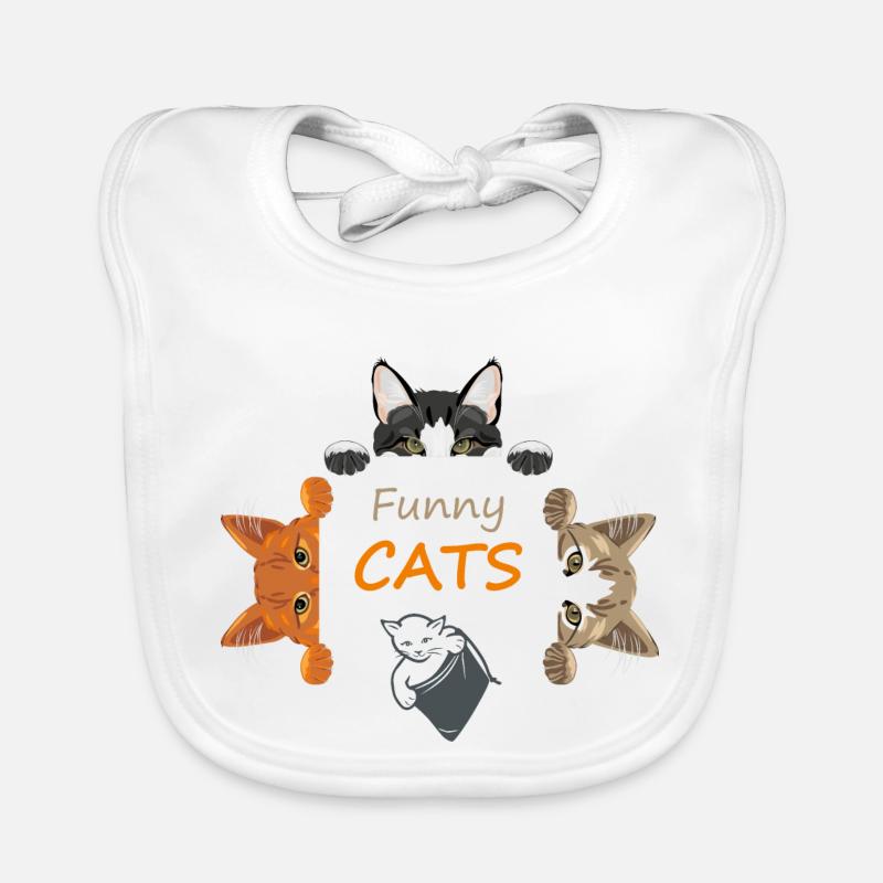 Funny spying cats Organic Baby Bibs