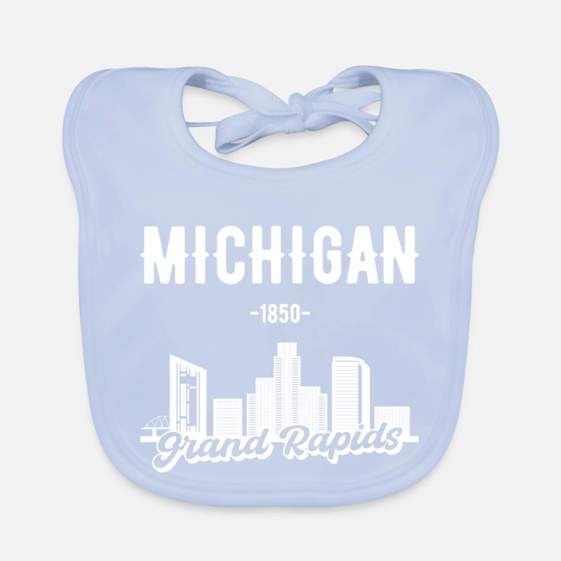 Grand Rapids Michigan Skyline Gift Organic Baby Bibs