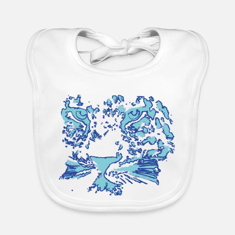 leopard, katze, wildkatze, graffiti, malerei,blau Baby Bio-Lätzchen