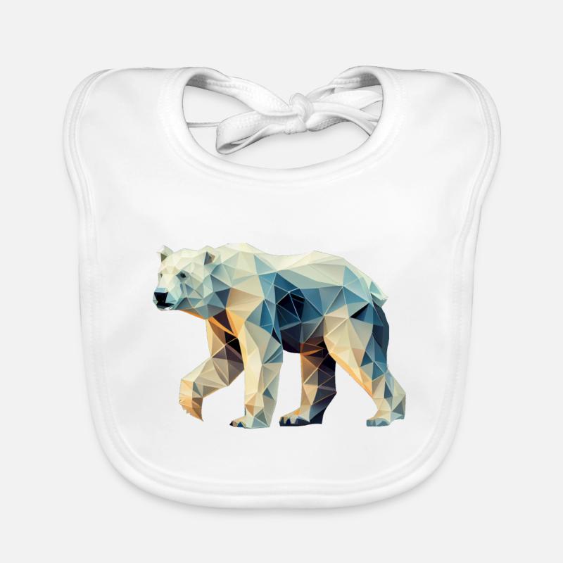 Geometric Polar Bear - Geometry Motif Organic Baby Bibs