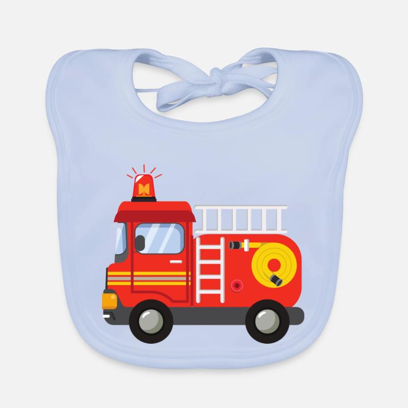 Fire Brigade Car Organic Baby Bibs