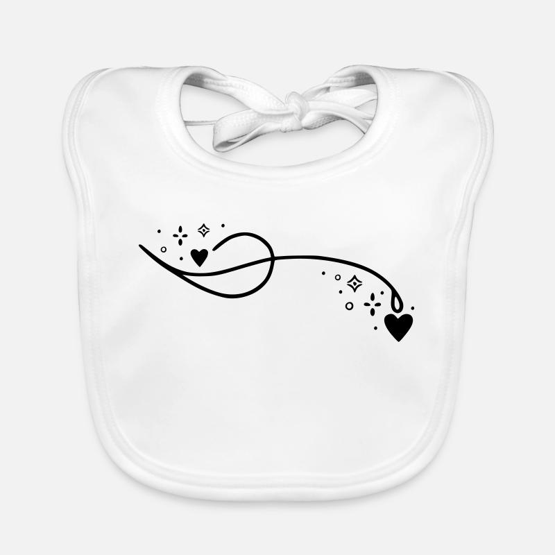 Glitter Heart Line Organic Baby Bibs