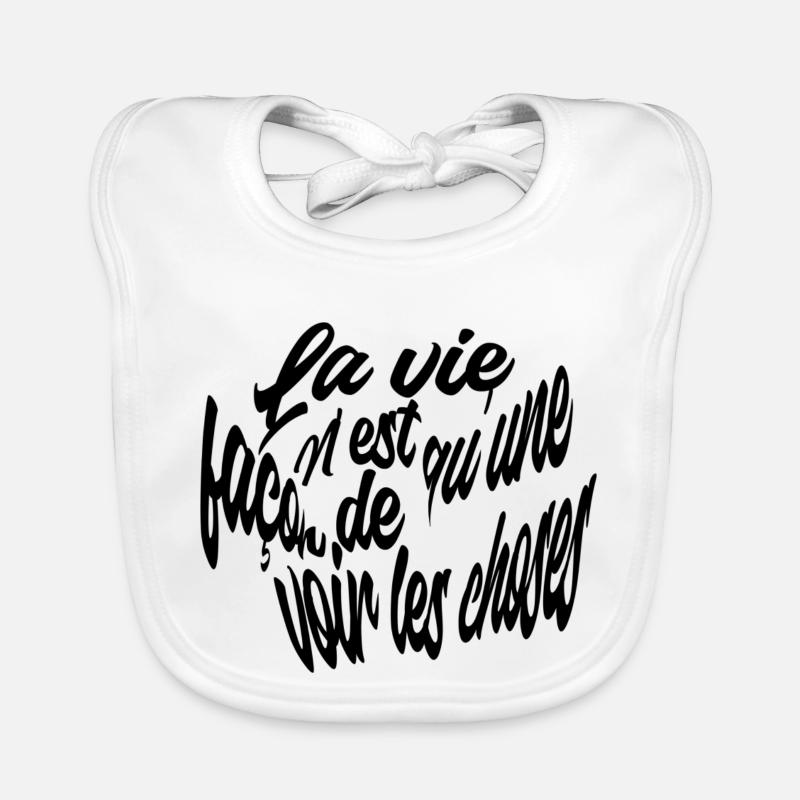 La vie - Bavoir bio Bébé - blanc