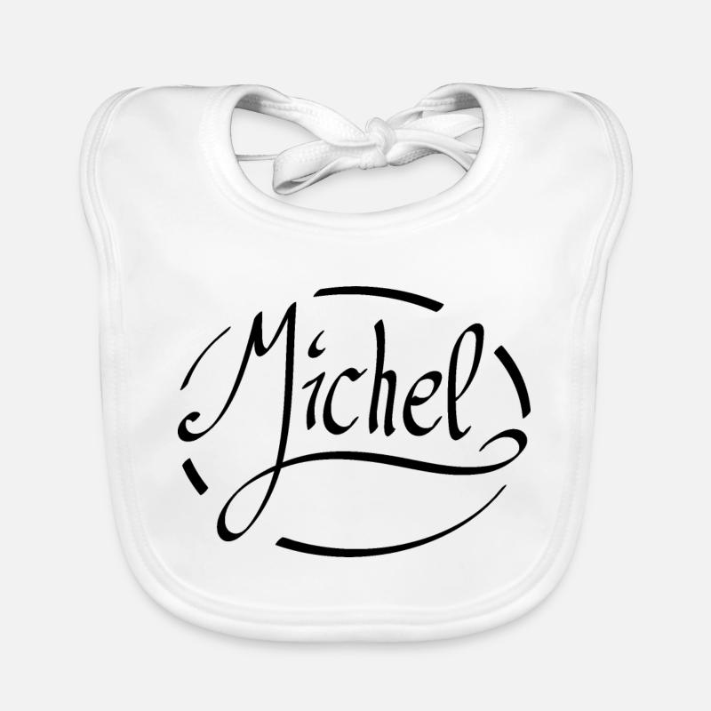 Michel - Bavoir bio Bébé - blanc