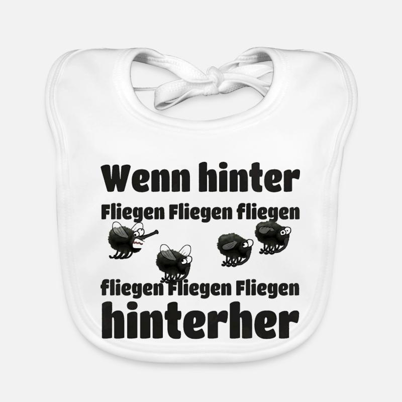 Wenn hinter Fliegen Fliegen fliegen Baby Bio-Lätzchen