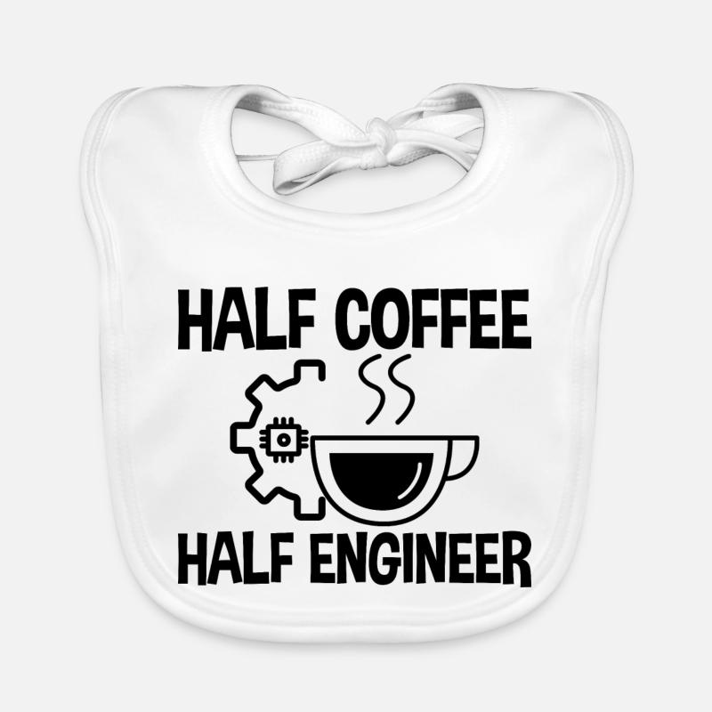 Half Coffee Half Engineer 2 Organic Baby Bibs