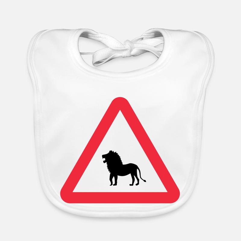 Caution Lion Warning Organic Baby Bibs