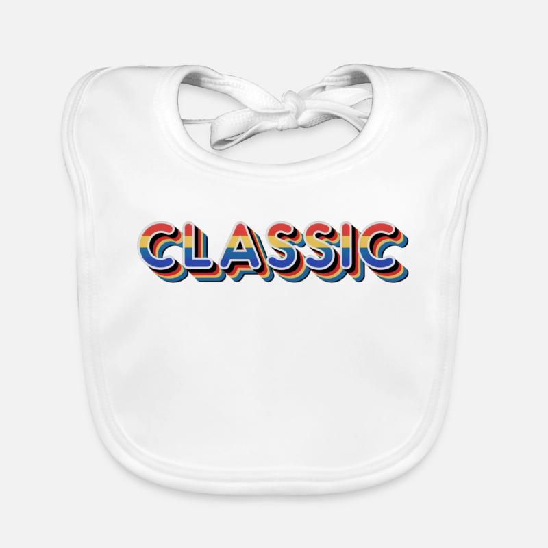 Klassischer Regenbogen-Retro-Text Baby Bio-Lätzchen