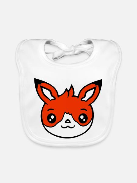 Fox Red Fox Wild Animal Clever Forest Inhabitants - Organic Baby Bibs - white - Front