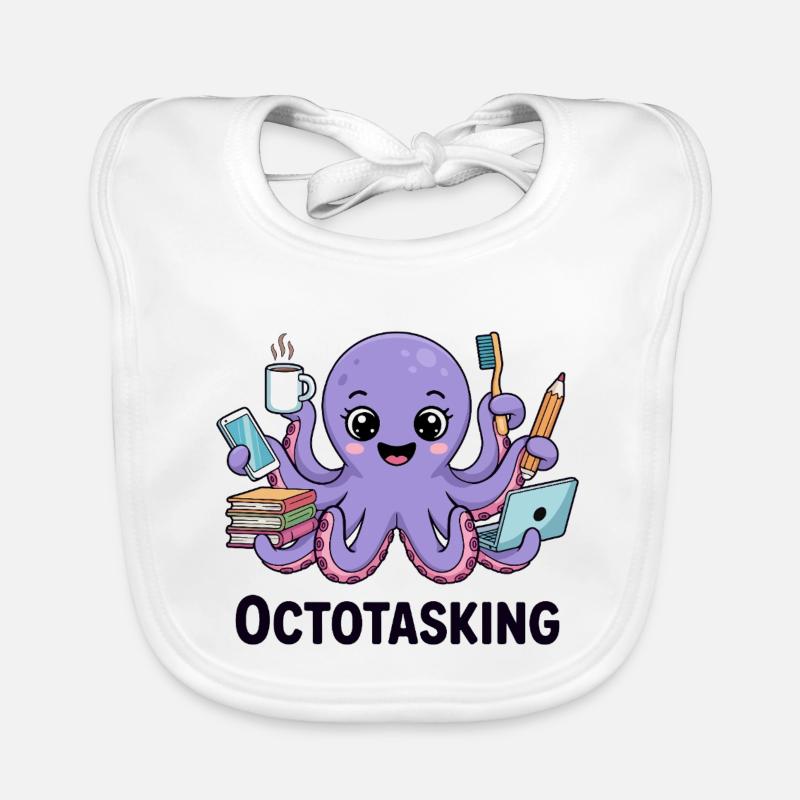 Octotasking octopus en mode multitâche Bavoir bio Bébé