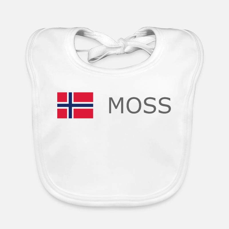 Drapeau de la Norvège - Moss - Norge - Norwegen Bavoir bio Bébé