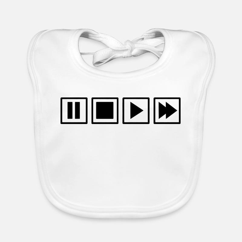 Boutons rétro de télécommande Oldschool Minimalist Bavoir bio Bébé