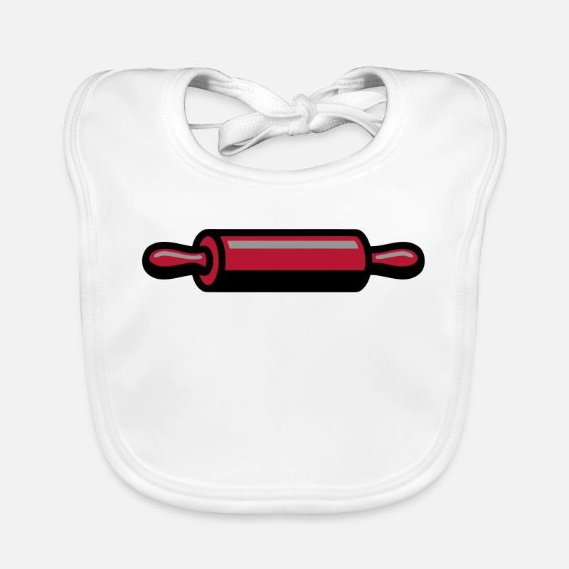 Rolling Pin Baking Baker Confectionery Logo Organic Baby Bibs