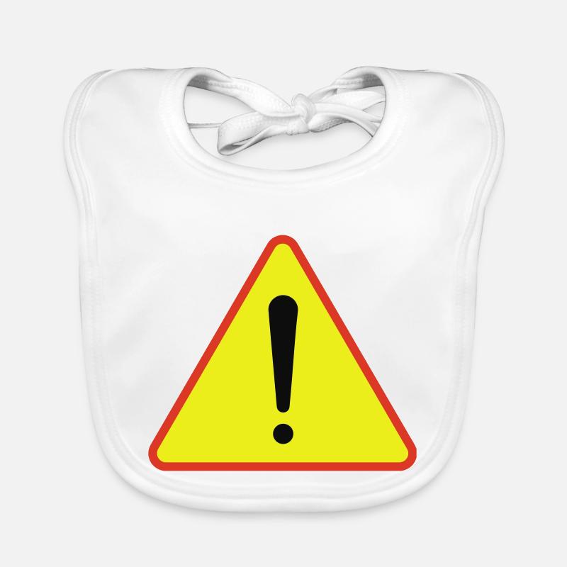 Warning Triangle Organic Baby Bibs