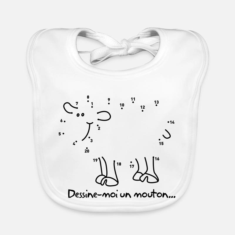 Dessine moi un mouton - petit prince - Bavoir bio Bébé - blanc